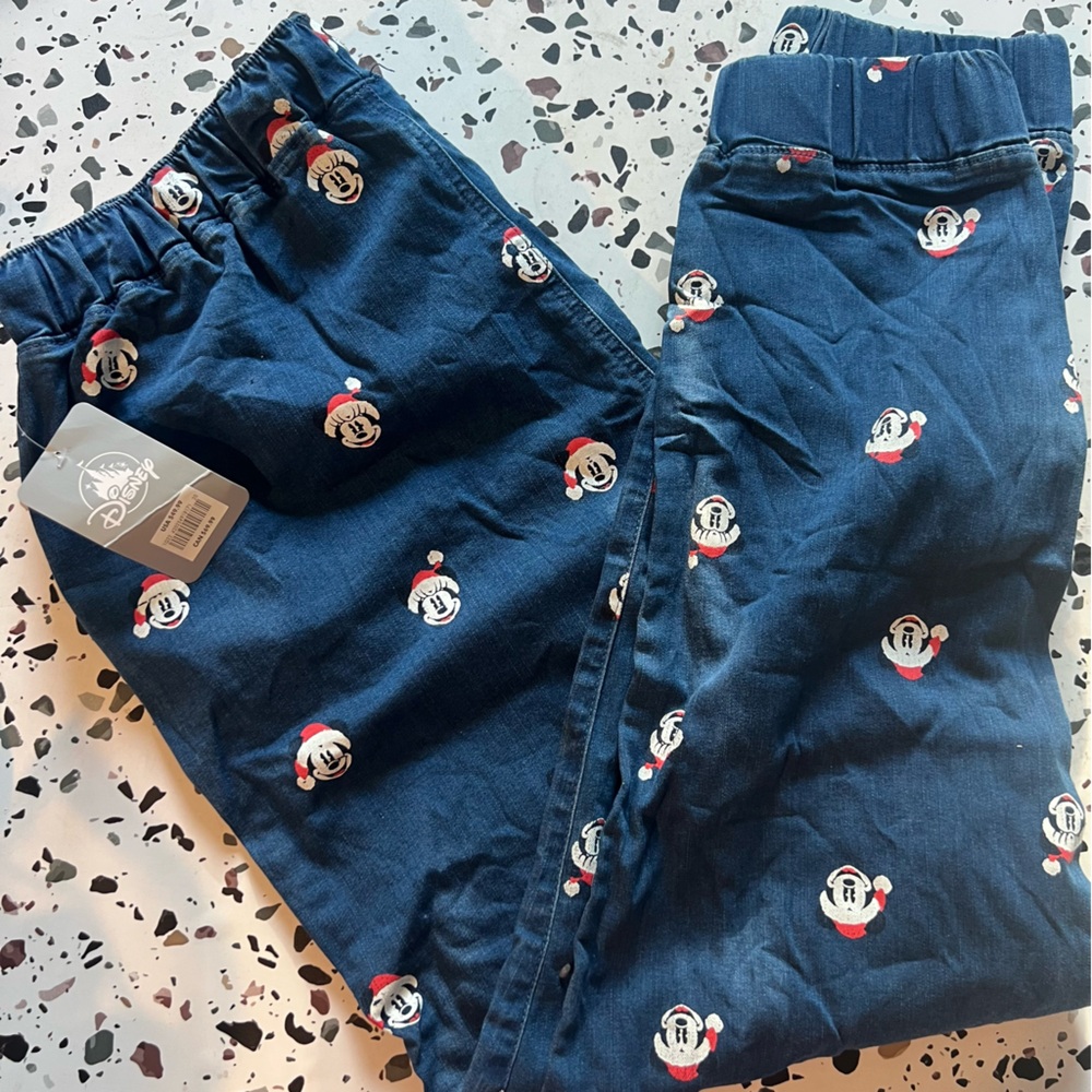 Santa Minnie Jean Joggers (L) NWT